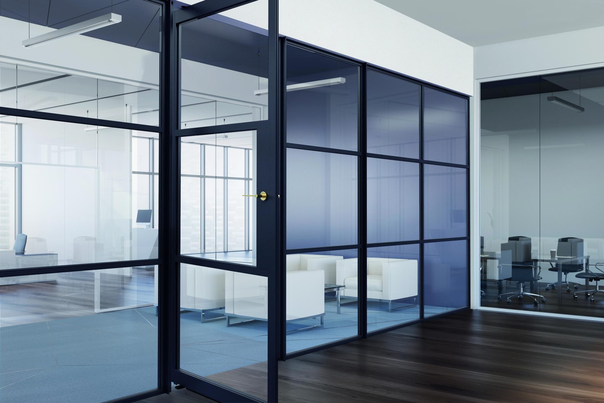 AluSpace dividers used in commercial office setting